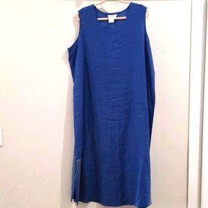 Ulla Popken 100% linen sleeveless maxi dress 20/22